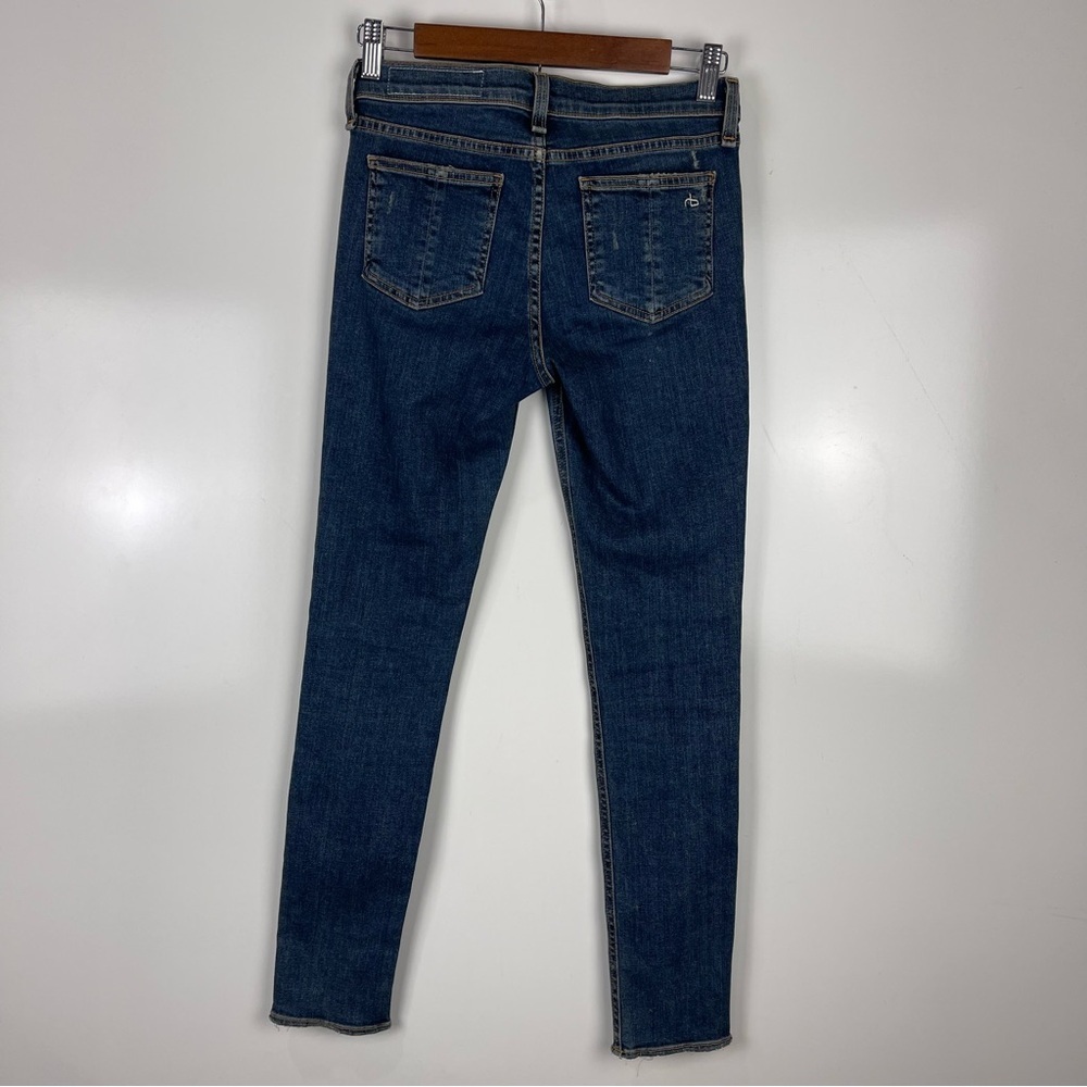 Rag & Bone La Paz Skinny Jeans Distressed Women's Size 26 Dark Wash Blue Casual - Picture 2 of 9